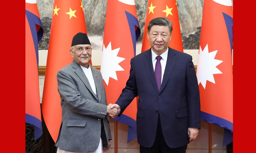 President Xi Jinping to KP Sharma Oli in Beijing