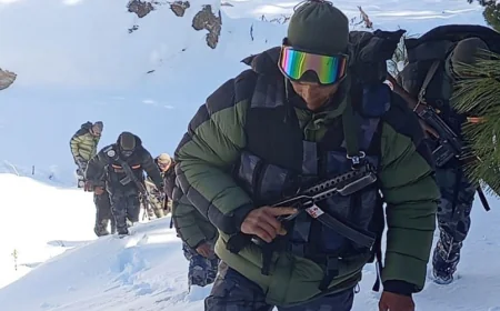 Armed Police Guard India–China Border Amid Snowfall