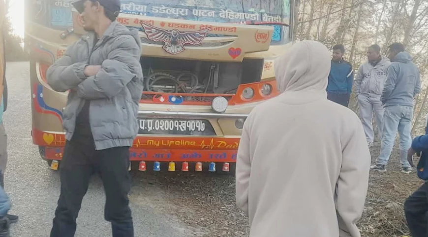 Man Dies After Falling From Bus Door in Baitadi